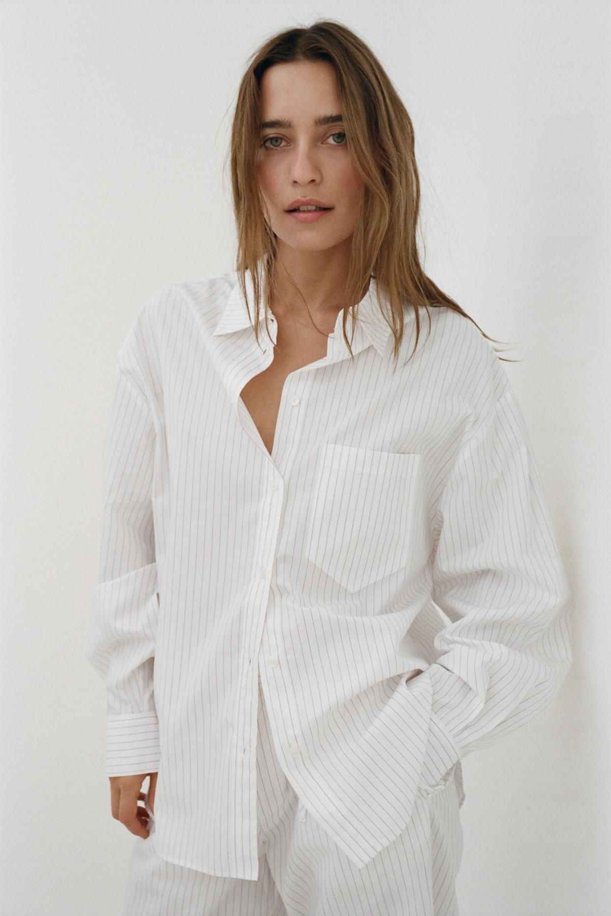 자라 스트라이프 코튼 파자마 긴팔 셔츠 9044/805 STRIPED - 상세 이미지 2