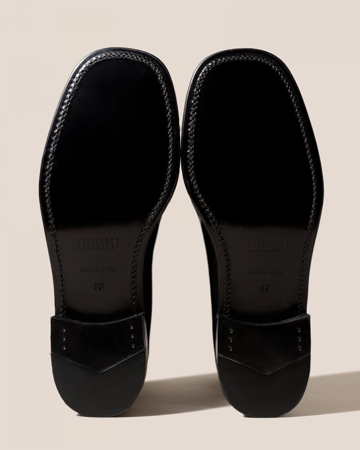 헤레우 SALA 스퀘어토 로우힐 가죽 펌프스 14917448892748 DARK BROWN - 상세 이미지 4