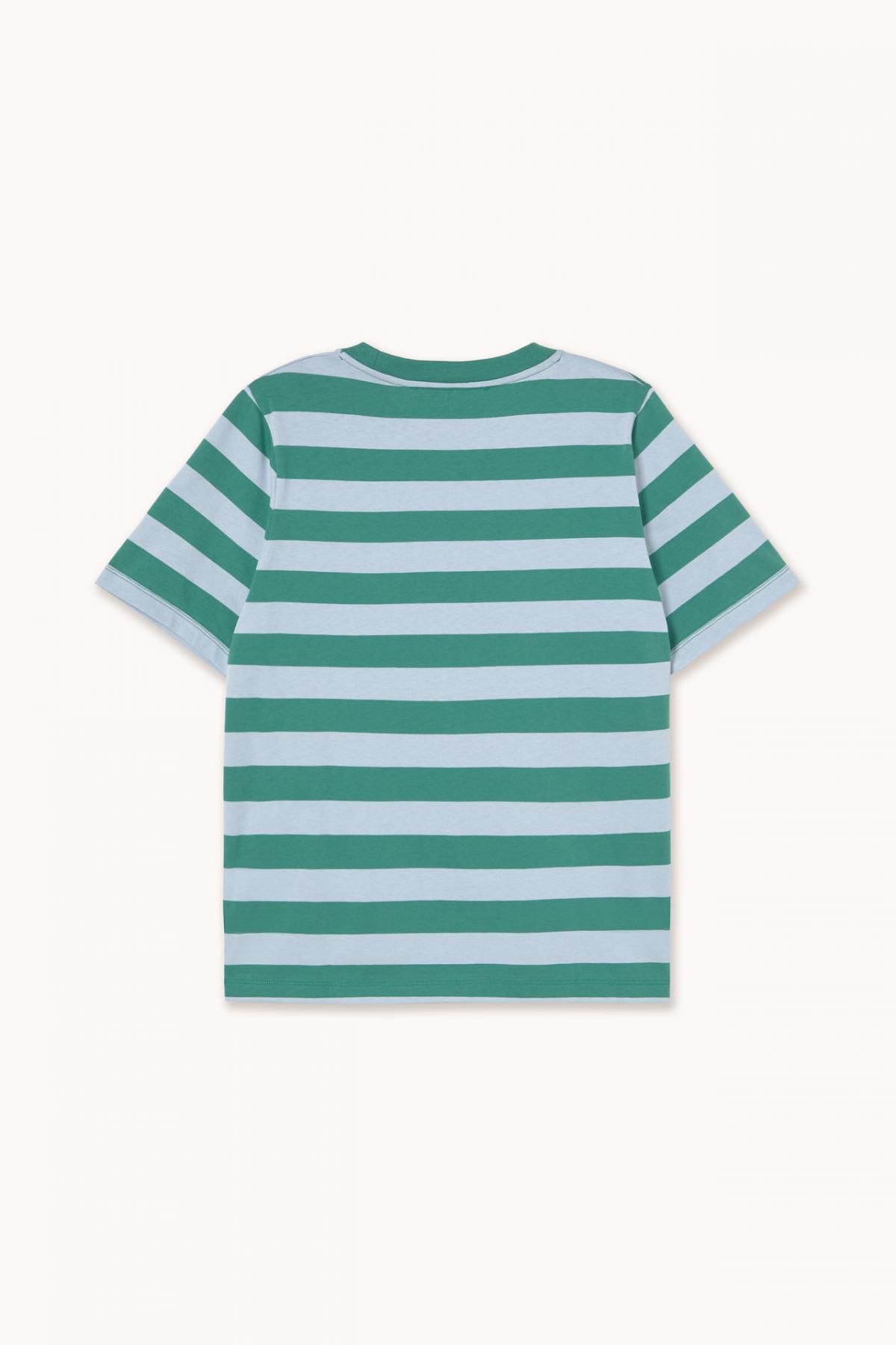타이니코튼 그린 블루 스트라이프 반팔 티셔츠 AW25-776S44 VERDE OSCURO / AZUL LAVADO - 상세 이미지 2