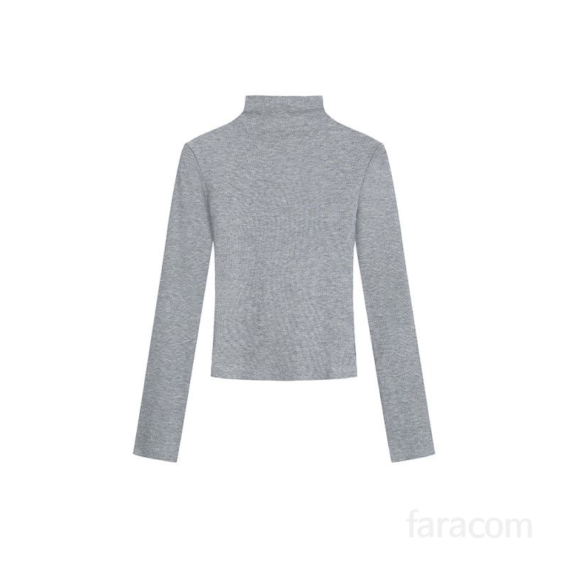 여성 슬림핏 긴팔 모달 스판 골지 하이넥 폴라티 베이직 데일리 오피스룩 이너 웨어 부드러운 신축성 티셔츠 봄 가을 - 상세 이미지 5