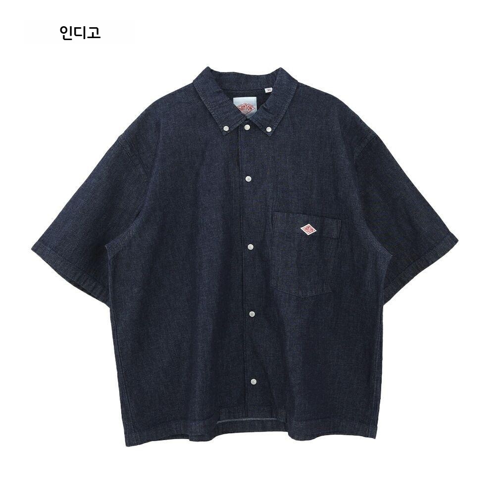 단톤 여성 데님 반팔 셔츠 DT-B0336DUG 36 라이트인디고 - 상세 이미지 2
