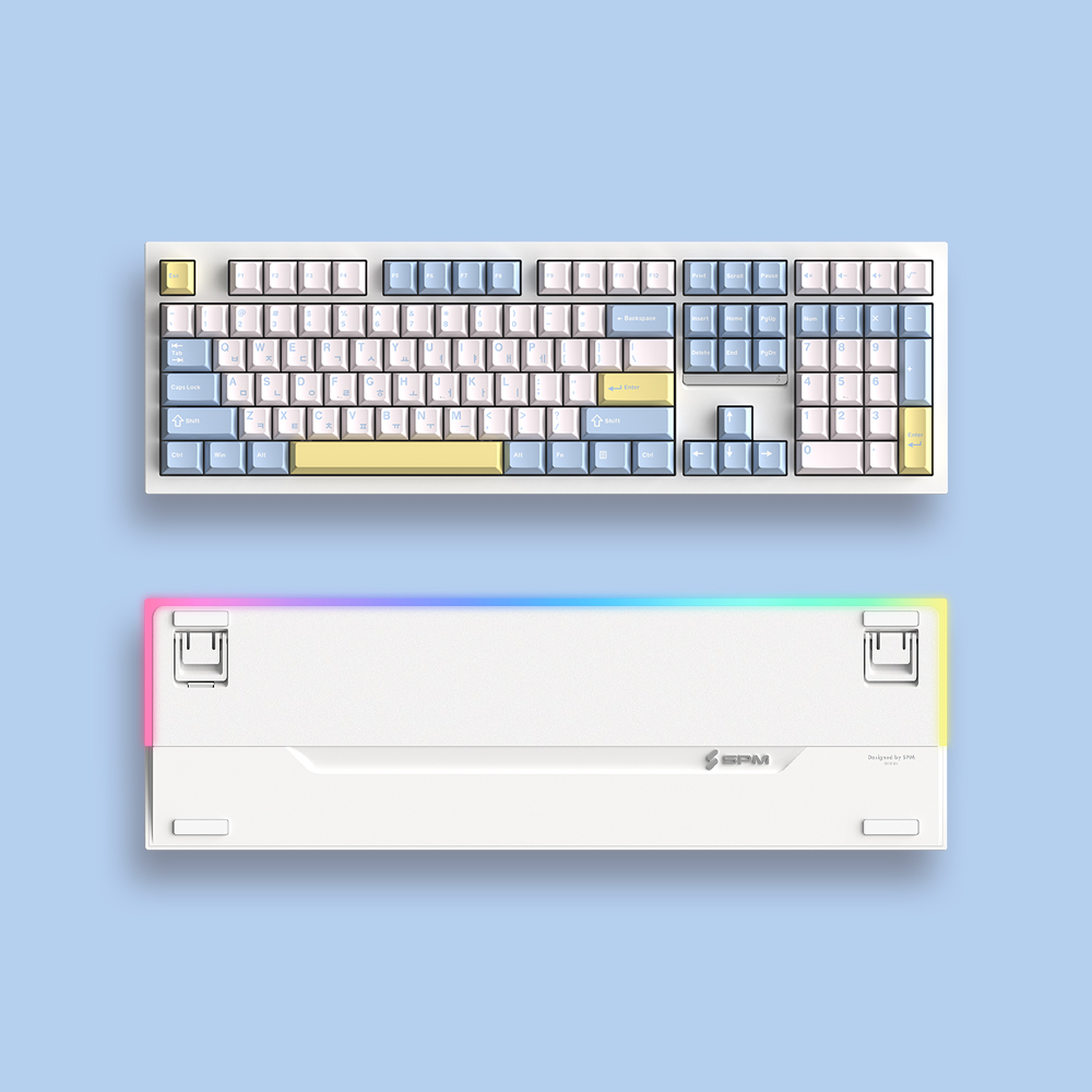 SPM PL108W 목새 유무선 사무용 기계식 키보드 베이비블루, HMX MOKSAE 저소음 리니어 제품 이미지