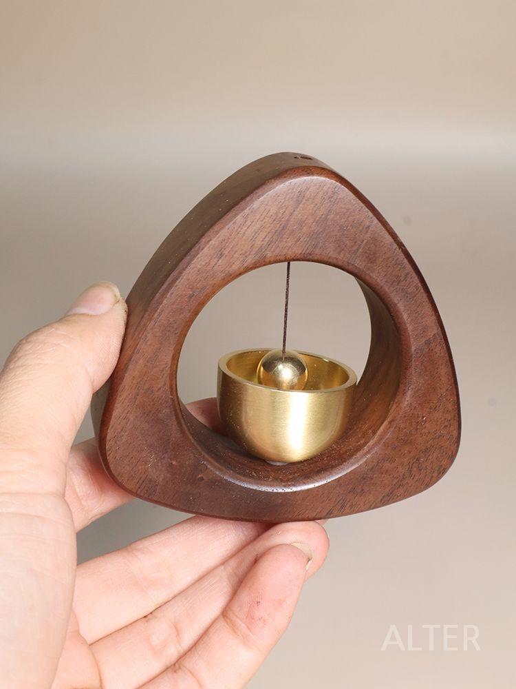 대나무 힐링벨 요가 책상용 우드 종 명상 침실 종소리 장식 벨 홍화배나무 테이블 벨 15cm - 상세 이미지 3