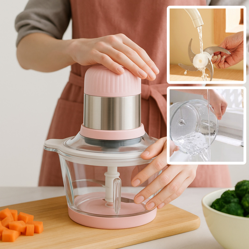 키친아트 멀티 전동다지기 가정용 마늘분쇄기 믹서기 마늘박피기