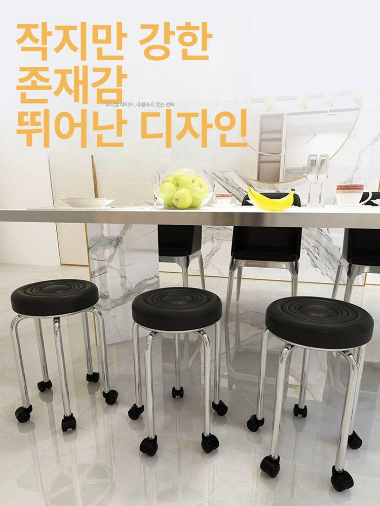 이동식 바퀴의자 낮은 바퀴달린의자 슬라이딩 청소용 블랙물결바퀴낮은형실버 - 상세 이미지 3