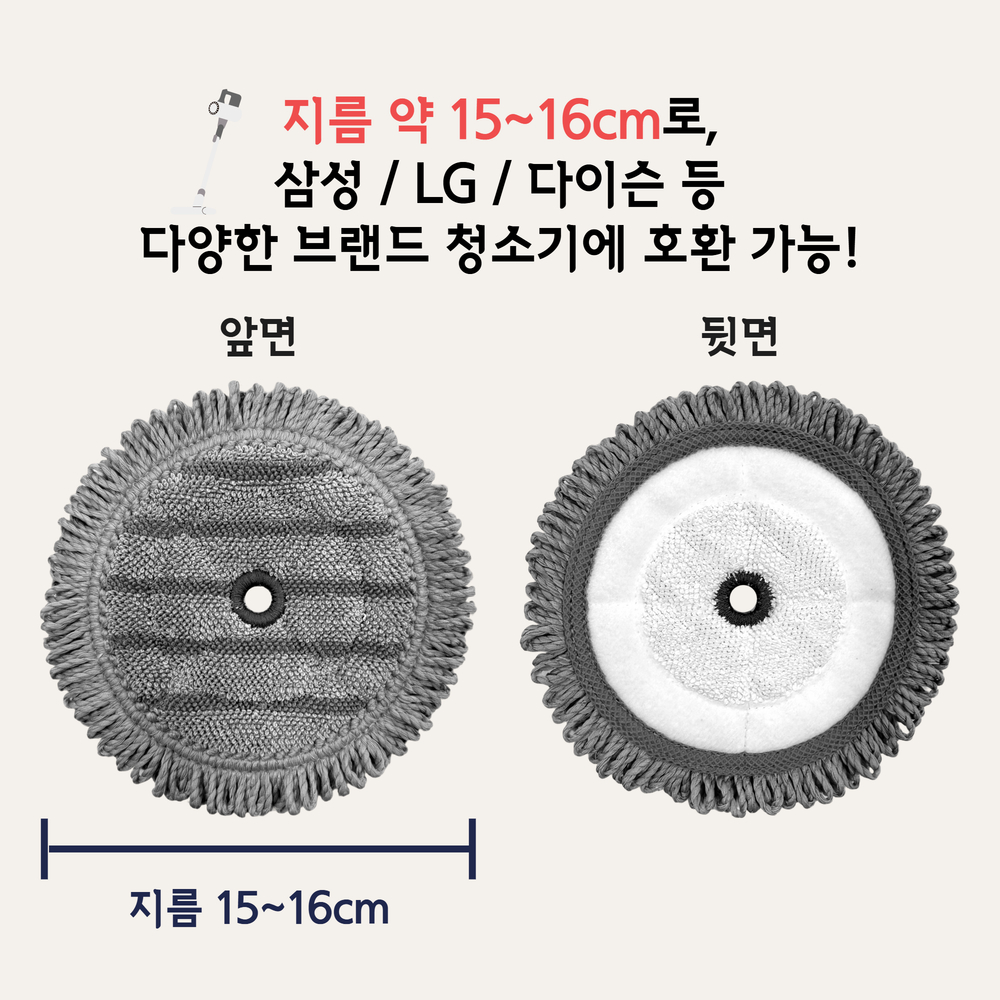 LG 엘지 코드제로 물걸레패드 2개 무선청소기 로봇 청소기 A9 A9S M9 물걸레키트 찌든때용 리필 호환 - 상세 이미지 4