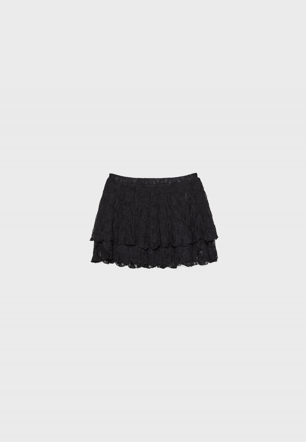 스트라디바리우스 레이스 플루이드 미니 스커트 팬츠 8407/126 BLACK - 메인 이미지