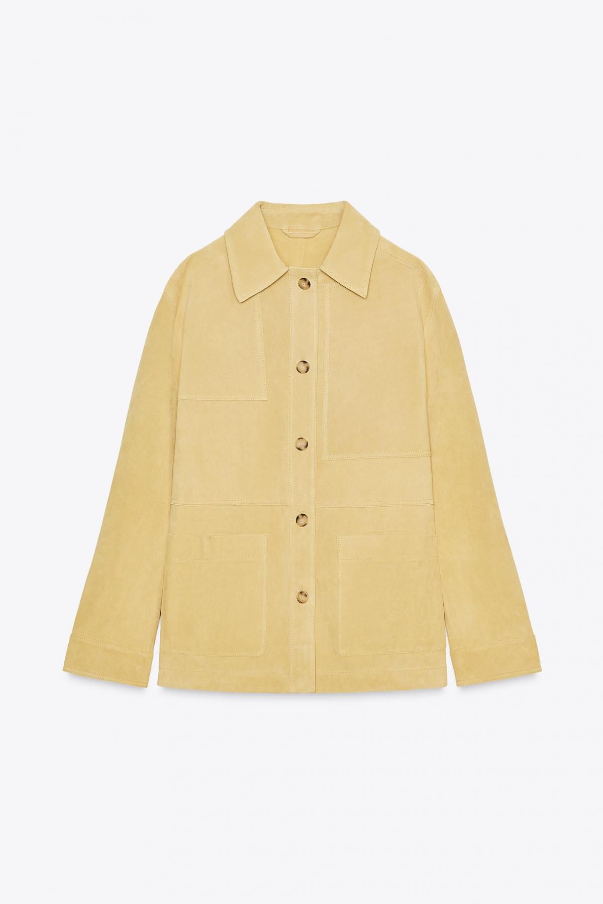 자라 프리미엄 스웨이드 레더 재킷 4341/744 BEIGE-PINK - 메인 이미지