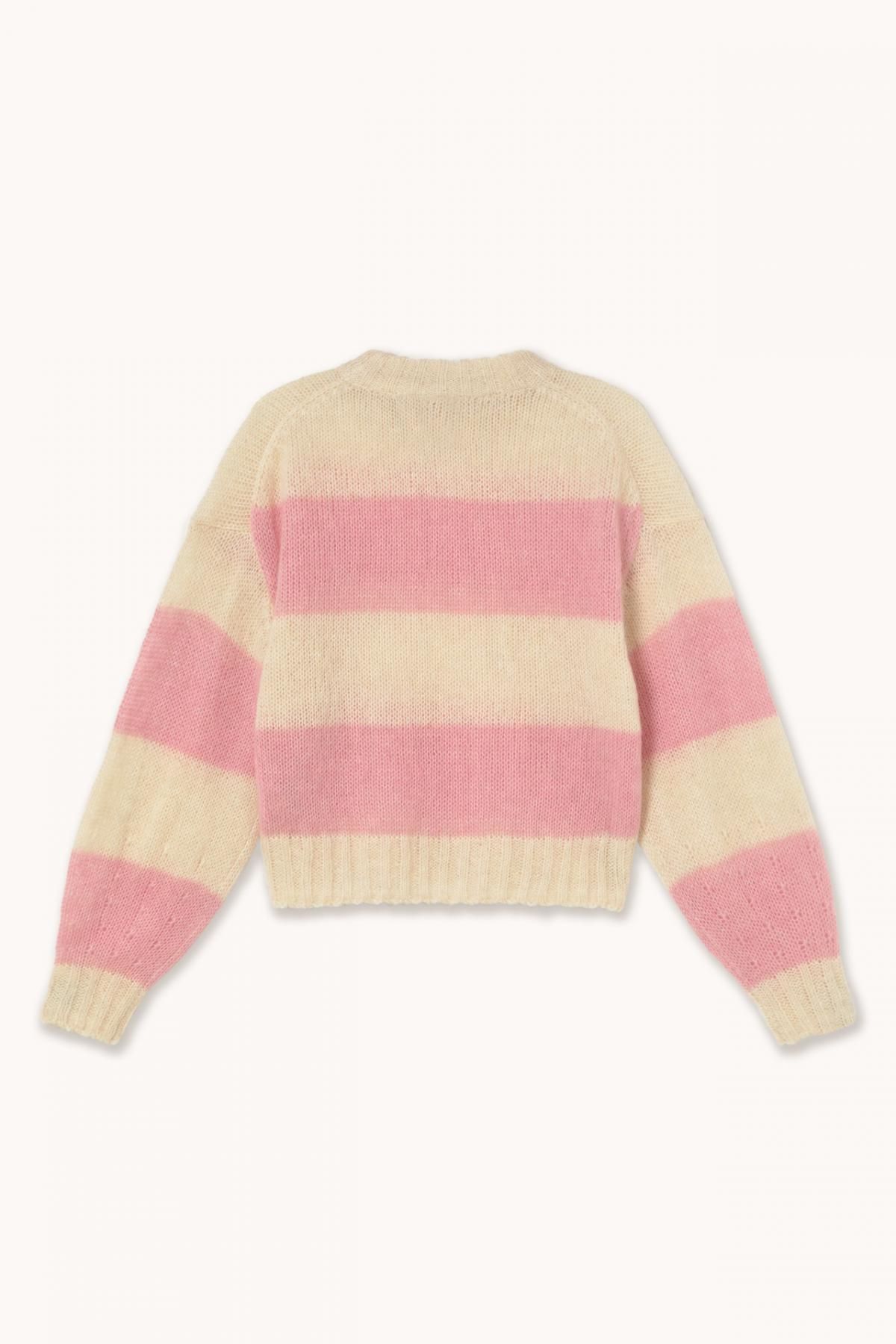타이니코튼 파스텔 핑크 스트라이프 라운드넥 스웨터 AW25-673S24 VAINILLA / ROSA PASTEL - 상세 이미지 2