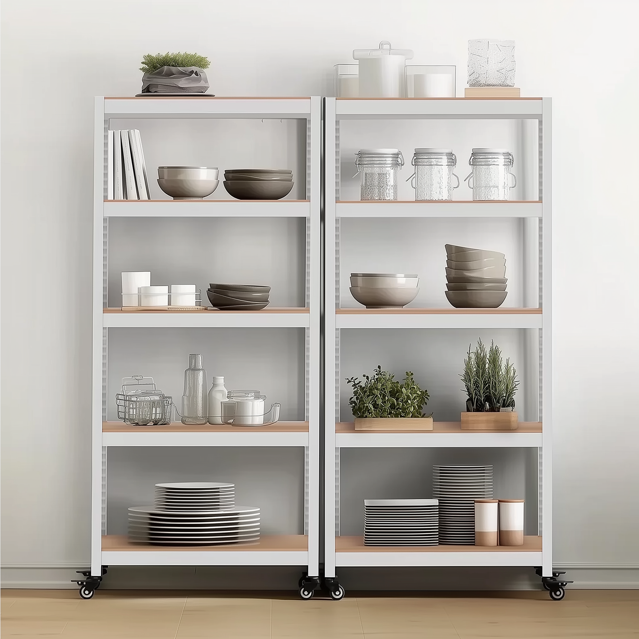 바퀴선반 바퀴달린선반 이동식 트롤리 5단 수납 대형 틈새 북카트 300300900