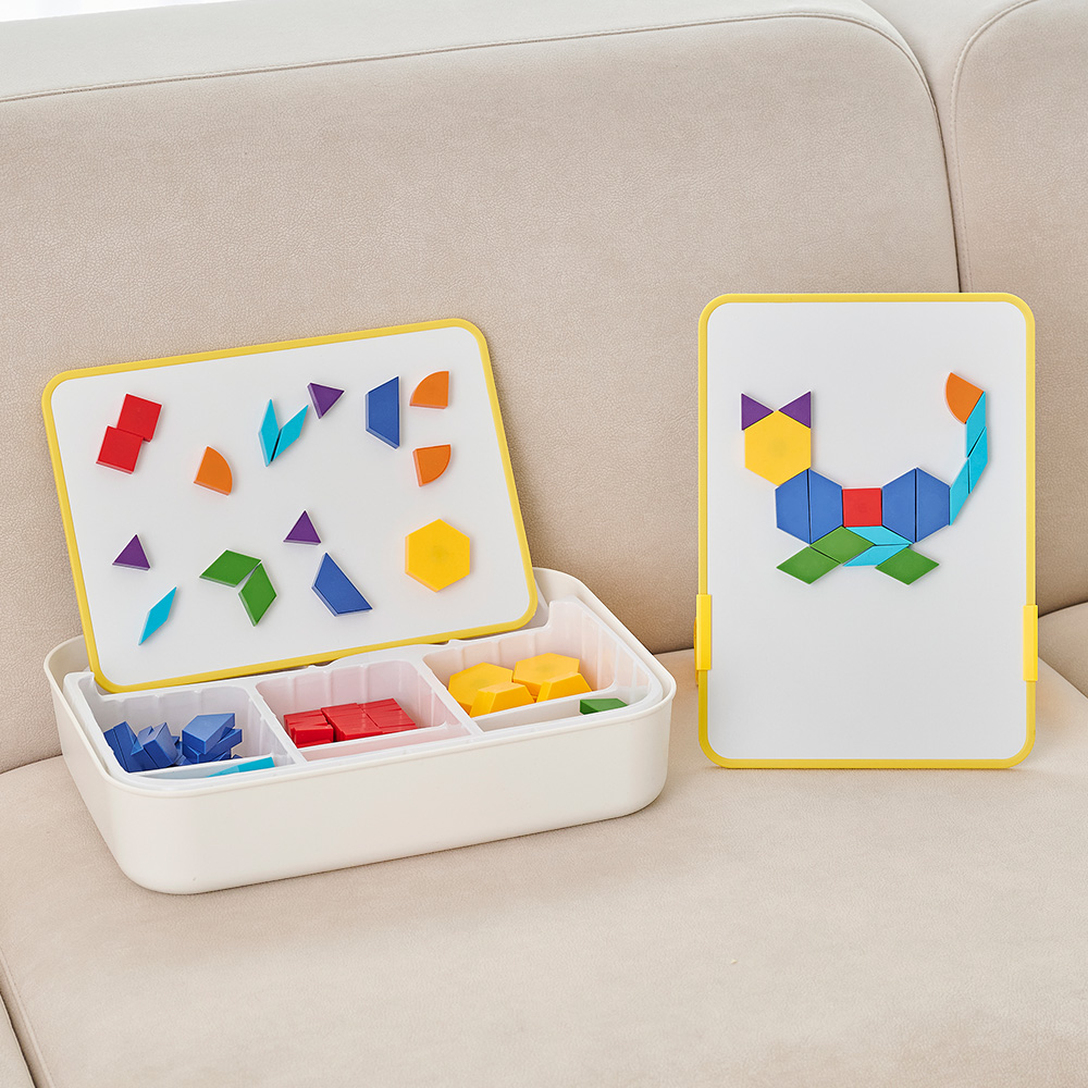 아띠래빗 자석 칠교 놀이 자석블럭 유아 장난감 놀이판 2P 퍼즐 128PCS