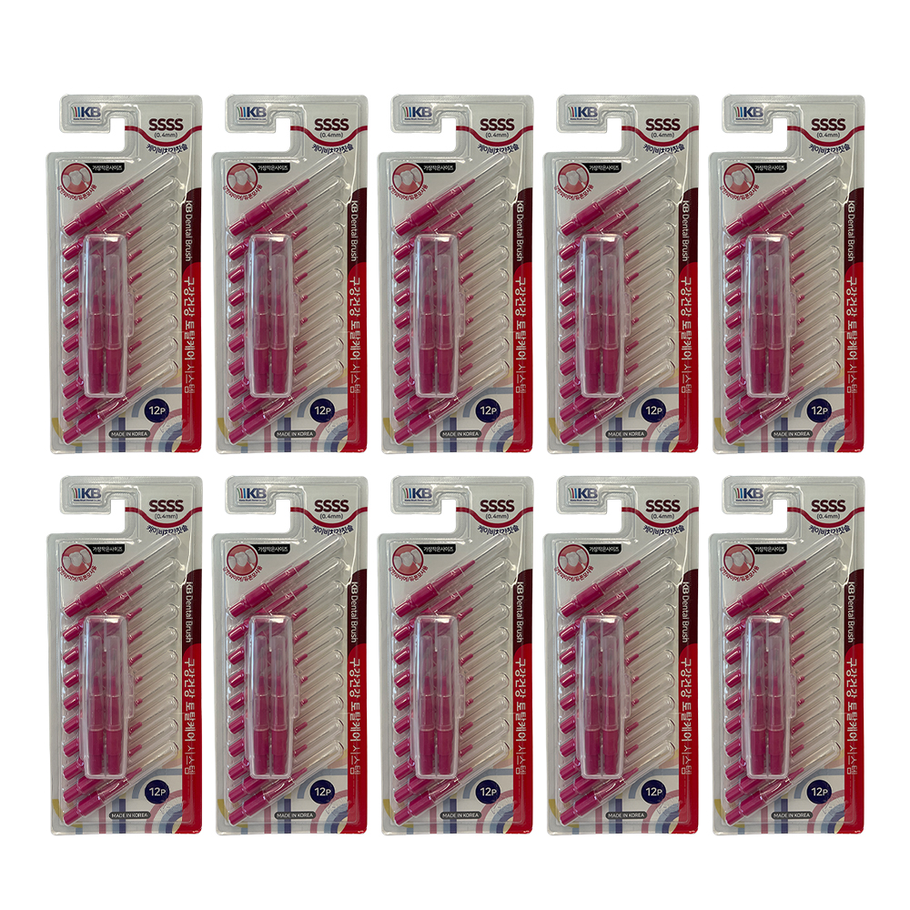 KB 케이비 치간칫솔 I자형 SSSS(0.4mm), 12개입, 10개 - 상품 이미지