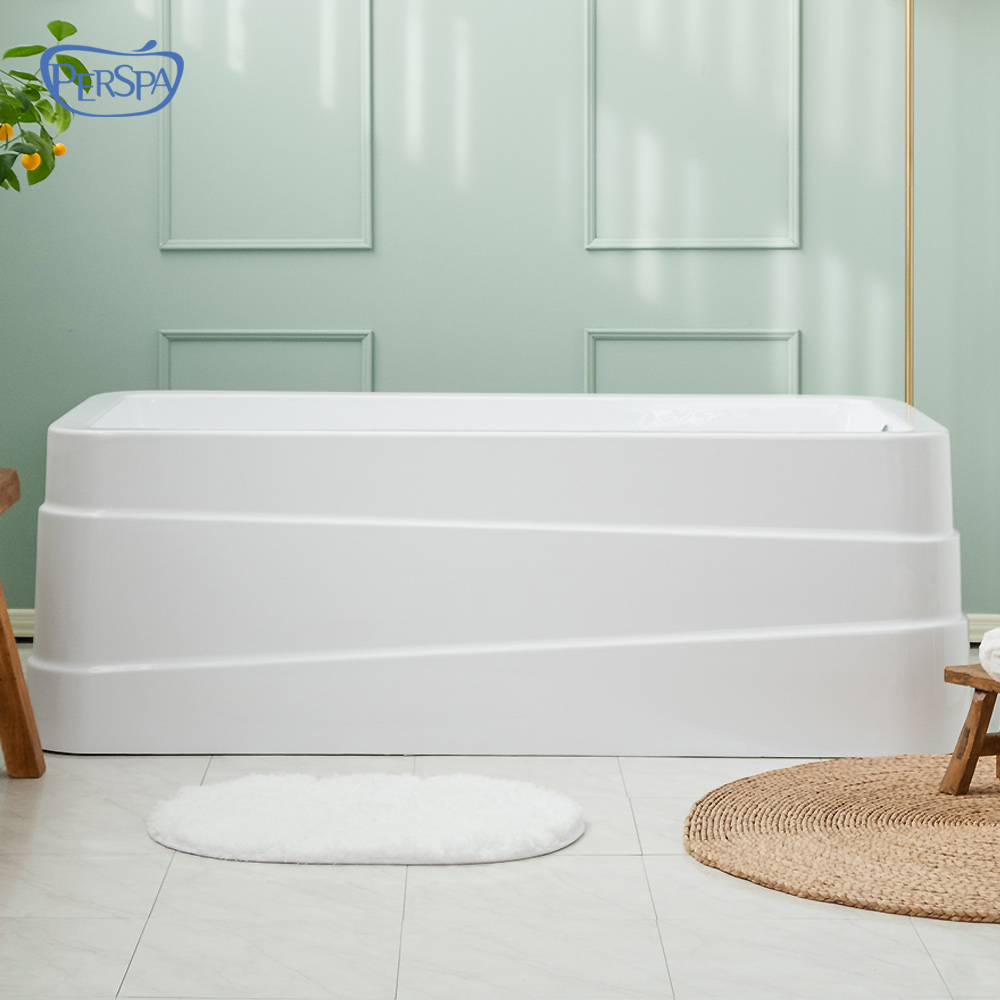 [덮개포함] 퍼스파 솔리드 아크릴 스트라이프 이동식욕조 1500 일체형 욕조 프리스탠딩