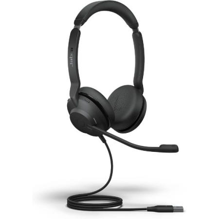 [해외]자브라 Evolve2 30 SE 유선 스테레오 노이즈 캔슬링 헤드셋 - 2 마이크 통화 기술 및 USB-A 케이블 기능 Zoom Google Meet와 같은 모든 선도적인
