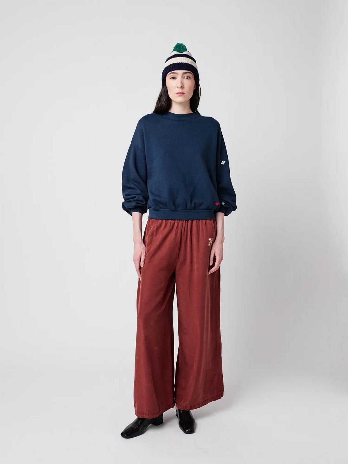 보보쇼즈 버건디 하이웨이스트 와이드 팬츠 B225AD032 ONE COLOR - 상세 이미지 4