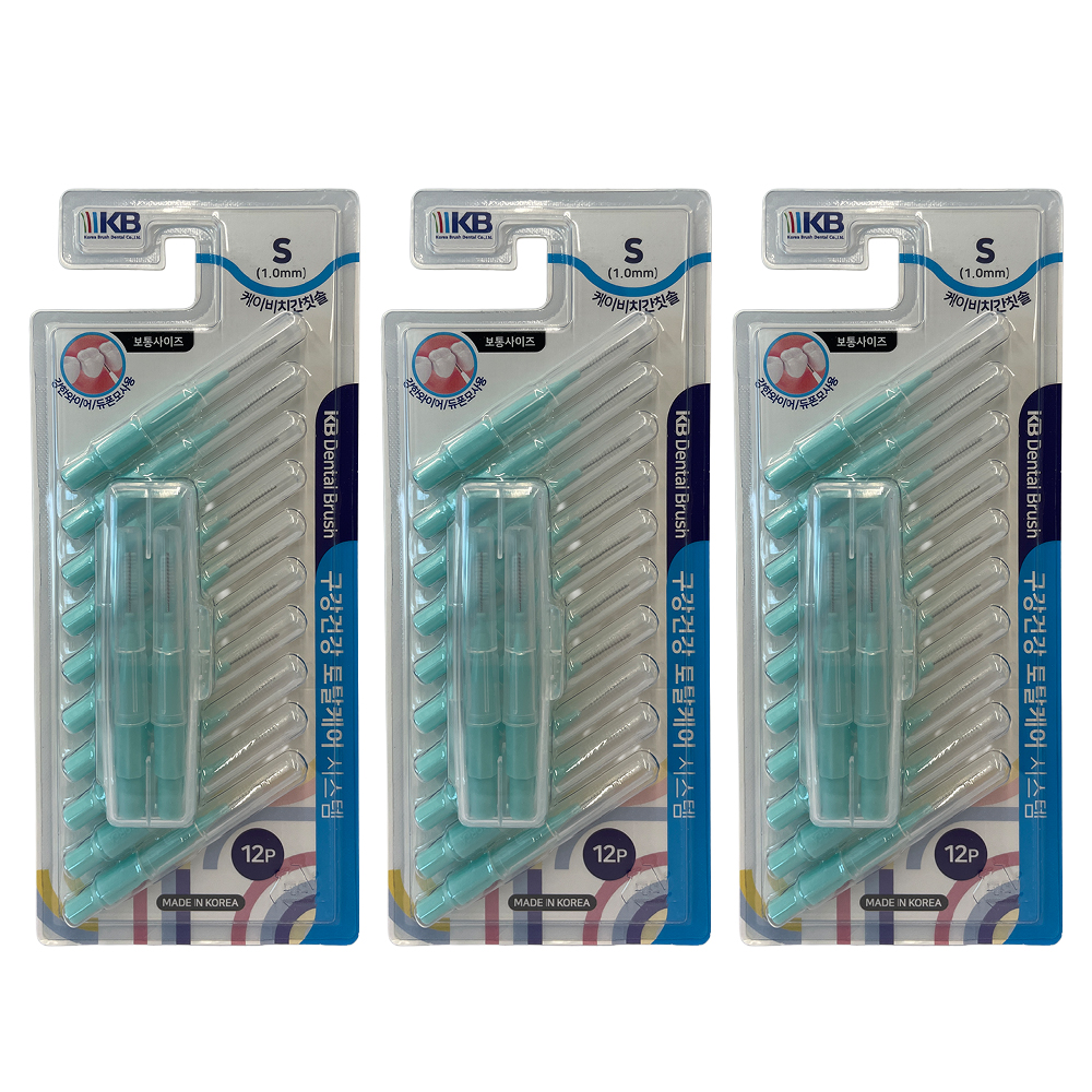 KB 케이비 치간칫솔 I자형 S(1.0mm), 12개입, 3개 - 상품 이미지