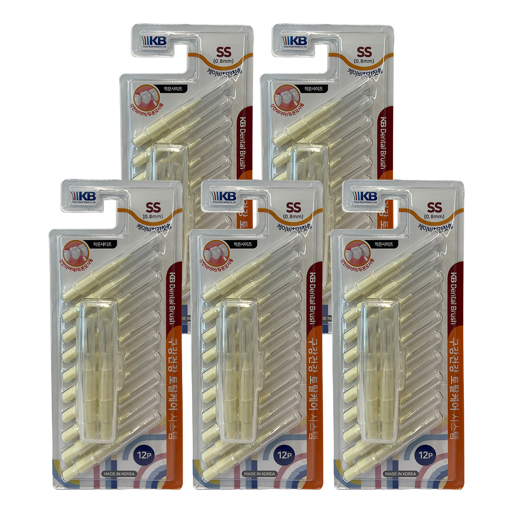 KB 케이비 치간칫솔 I자형 SS(0.8mm), 12개입, 5개 - 상품 이미지