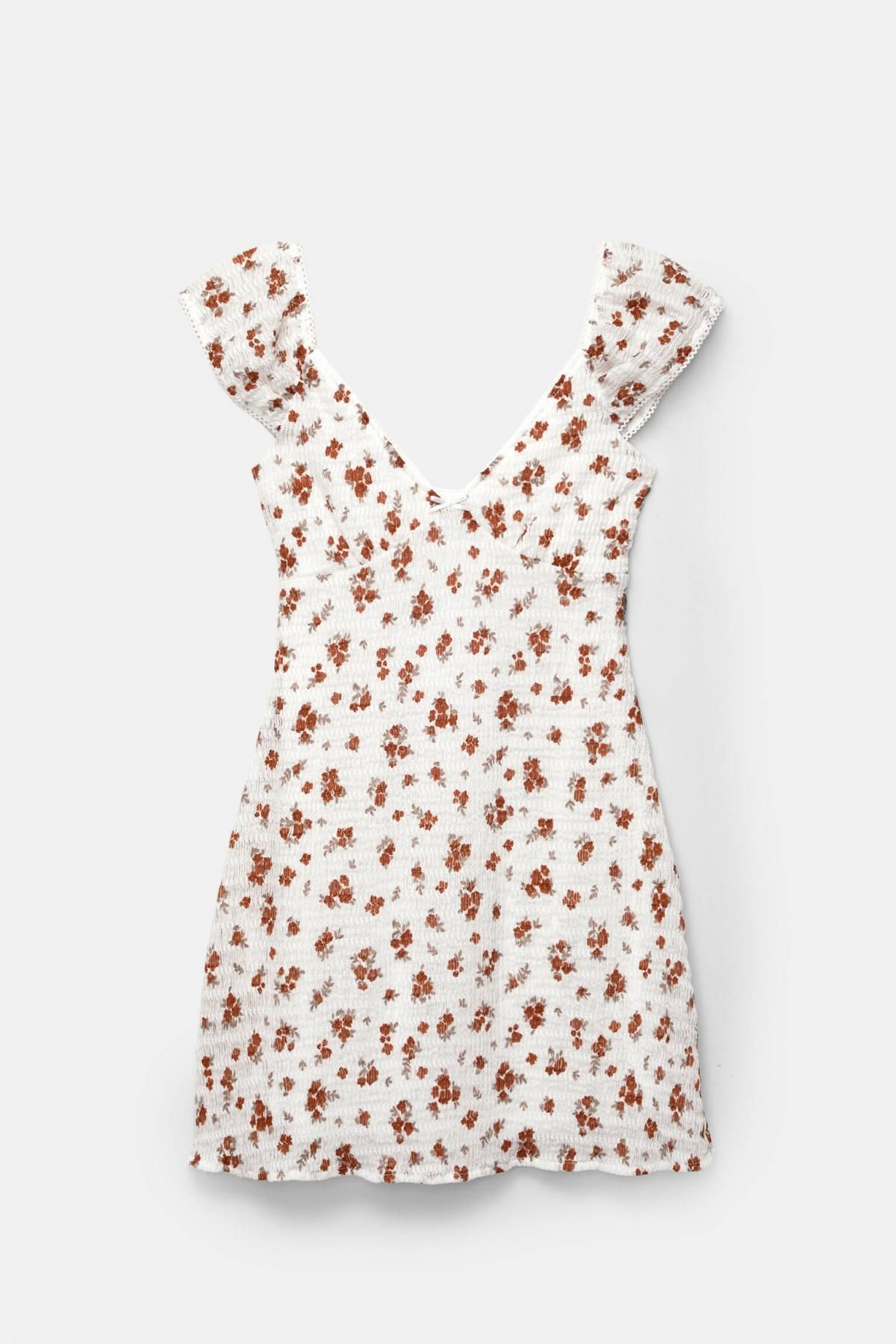 풀앤베어 플로럴 텍스처 미니 원피스 7394/339 COPPER - 상품 이미지