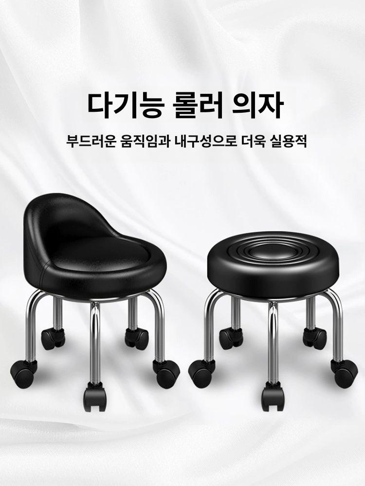 이동식 바퀴의자 낮은 바퀴달린의자 슬라이딩 청소용 블랙물결바퀴낮은형실버 - 상세 이미지 2