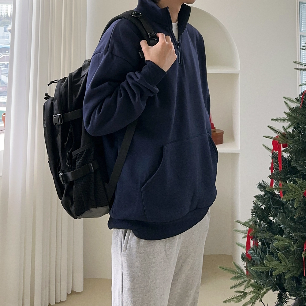 남자맨투맨 기모 아노락 반집업 맨투맨