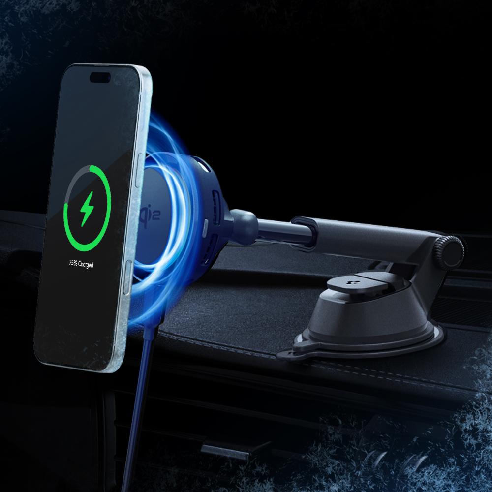 Qi2 맥세이프 차량용 핸드폰 거치대 고속 무선 쿨링 펠티어 충전기 EV15MDA 대시보드형