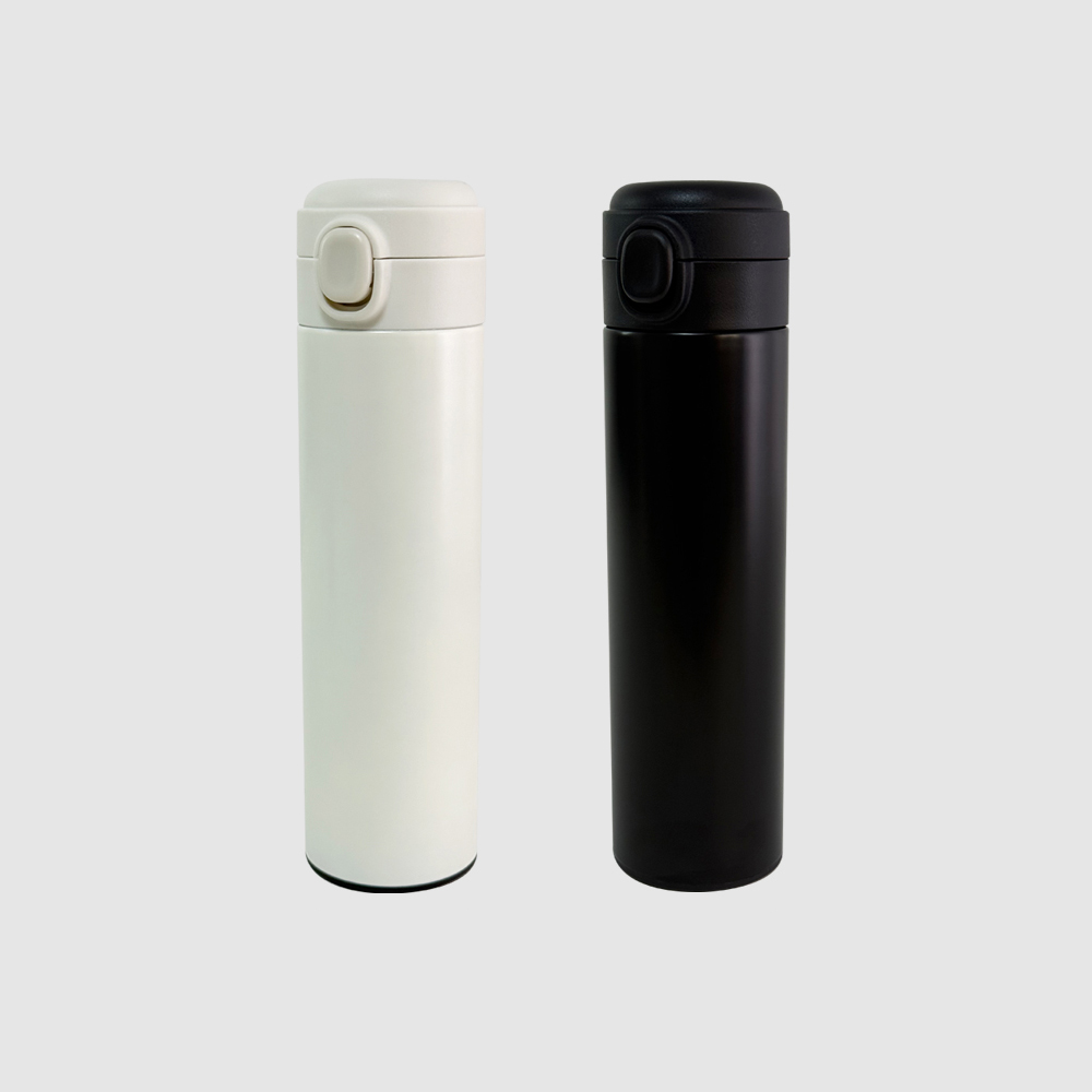 휴대용 각인텀블러 500ml 블랙 화이트 데일리 원터치 물병 - 상세 이미지 2