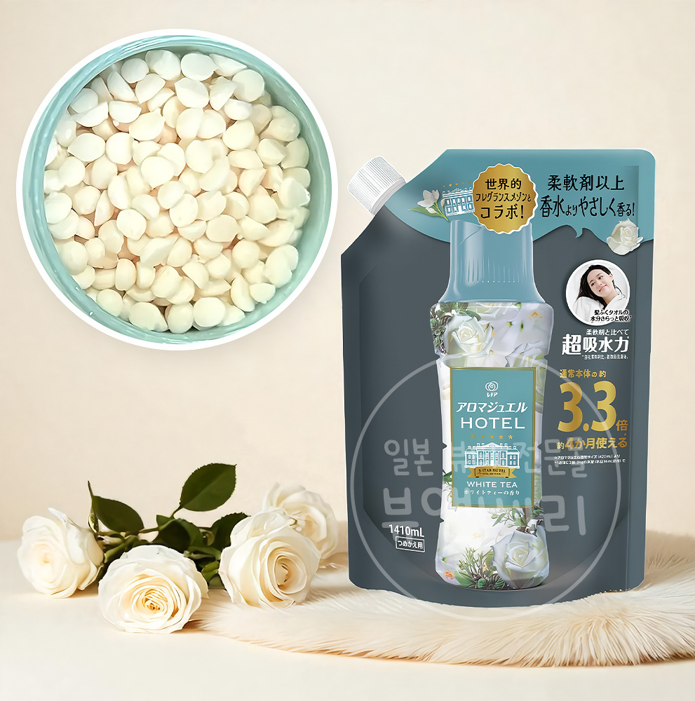 레노아 해피니스 아로마쥬얼 비즈 섬유유연제 화이트티, 1410ml, 1개 - 메인 이미지