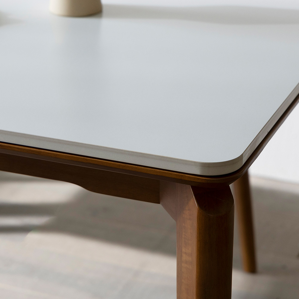 [4인 식탁] 미코하임 디에르 원목 18T 포세린 양면 세라믹 카페 식탁 테이블 1400mm, 월넛