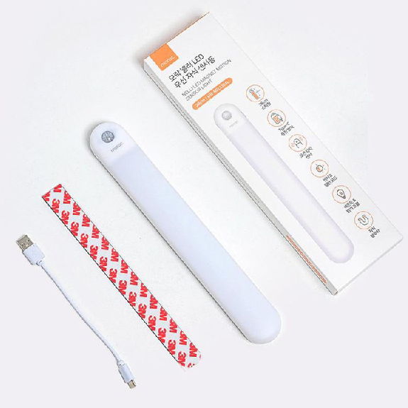 무선 움직임 감지 LED 센서등 자석 화이트 무드등 현관 복도등 붙이는 조명 센서 베란다 - 상품 이미지