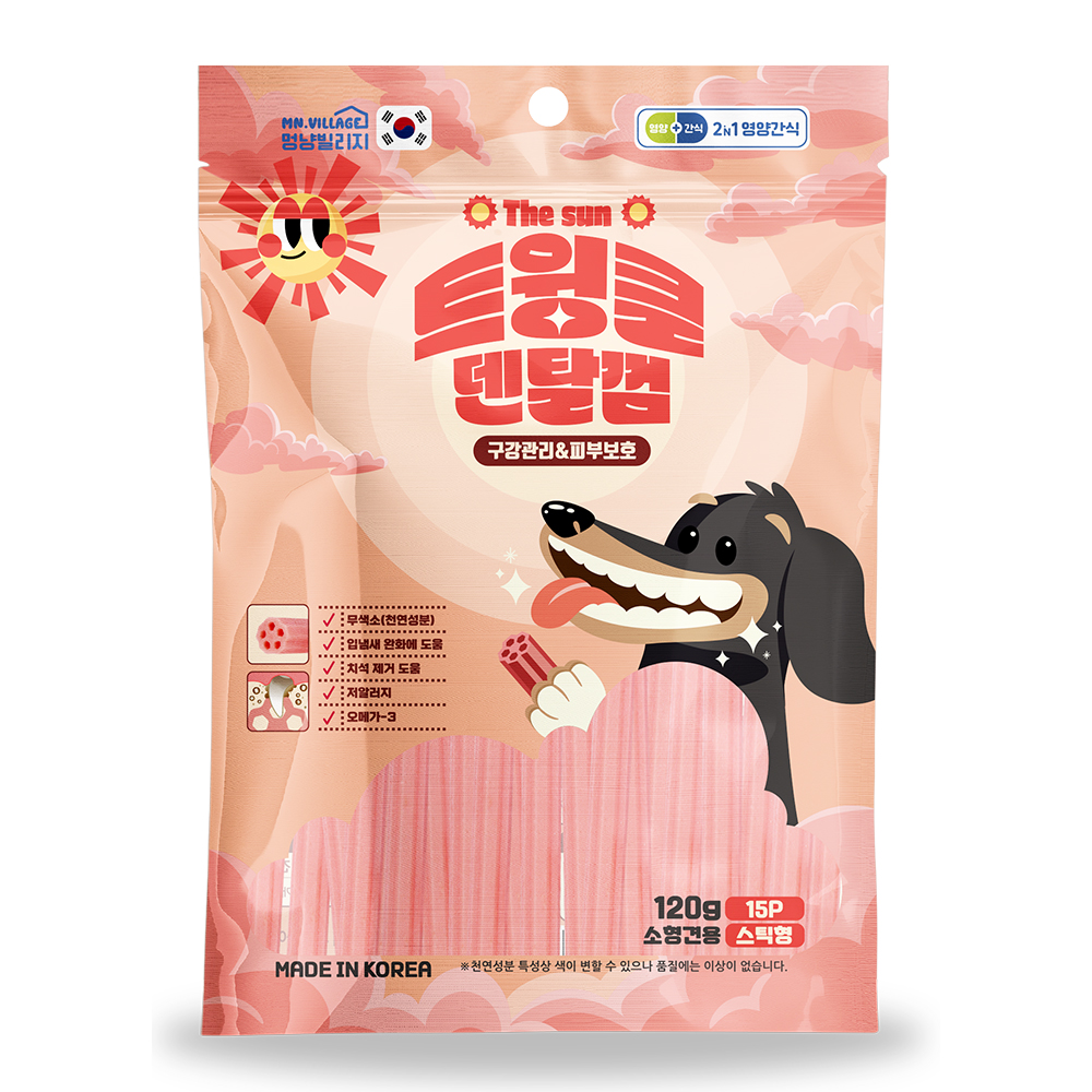 1+1 트윙클 소프트 덴탈껌 강아지 가수분해 츄 양치껌 120g - 상세 이미지 3