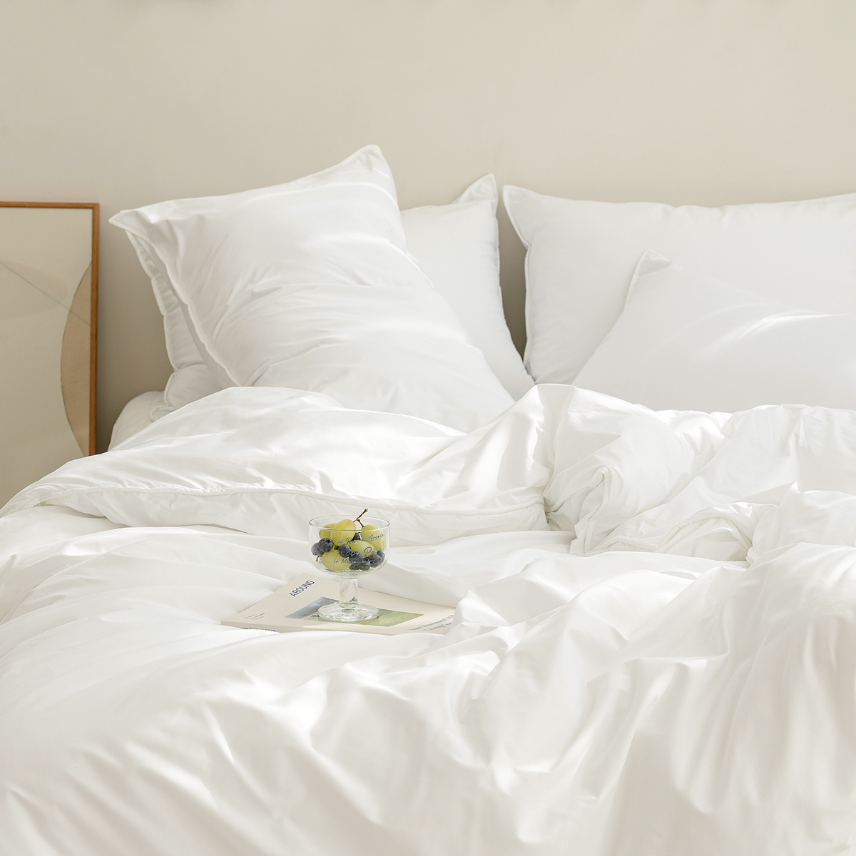 모닝 호텔침구 보들보들 바스락 알러지케어 사계절 신혼이불 패드세트 화이트, Q(퀸)