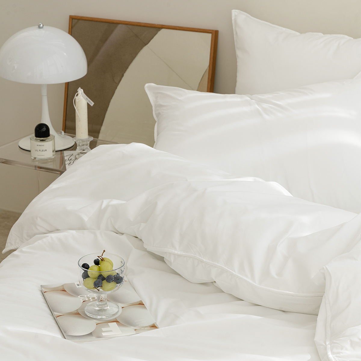 모닝 호텔침구 보들보들 바스락 알러지케어 사계절 신혼이불 패드세트 화이트, SS(슈퍼싱글)