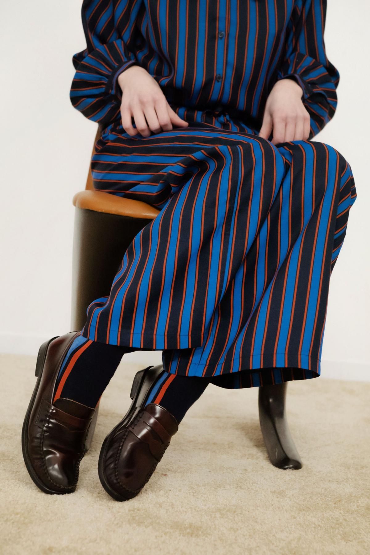 타이니코튼 네이비 스트라이프 와이드 팬츠 AW25-618107 ONE COLOR - 상세 이미지 4