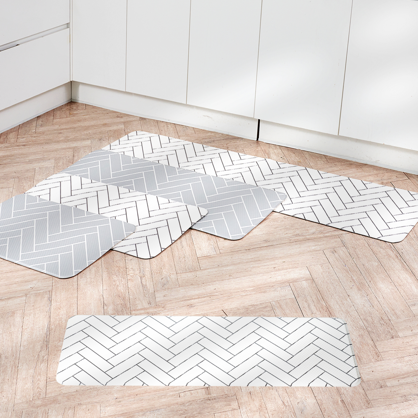 국내생산 양면 PVC 주방매트 욕실 겸용 다용도 논슬립 발매트 베이직 헤링본, XL(180x44cm)