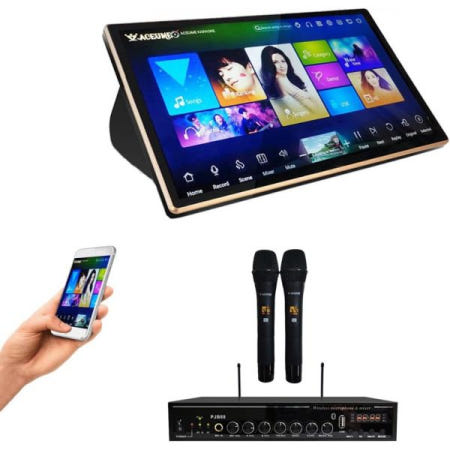 [ACEUME WWW.ACEUME.COM.][해외]6TB HDD, 145,000개의 중국 노래, (만다린, 칸톤어), 영어 19인치 터치스크린 노래방 플레이어+프로페셔널 믹서+무료 유선 마이크, 클라우드 다운로드