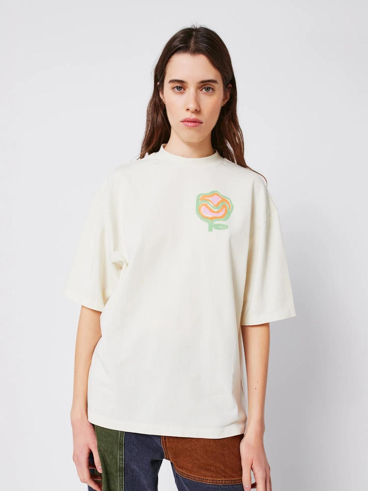 보보쇼즈 오버사이즈 오가닉 코튼 플라워 프린트 반팔 티셔츠 B225AD009 ONE COLOR - 상세 이미지 2