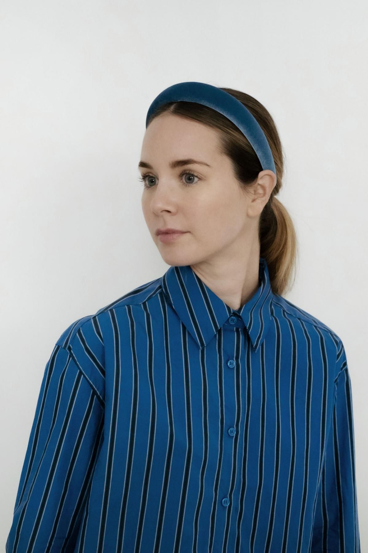 타이니코튼 스트라이프 다크블루 긴팔 셔츠 AW25-747S02 ONE COLOR - 상세 이미지 4