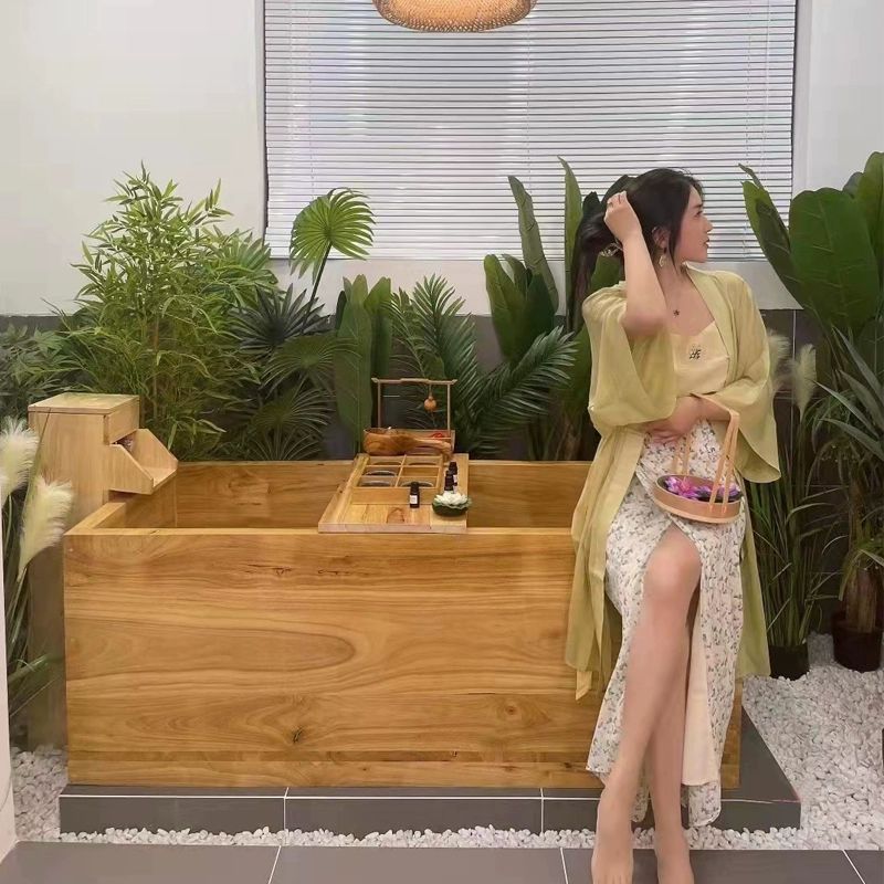 편백 욕조 수전 평저 반신욕기 향백 반신욕 간이 오크 평면 180cm 80cm 42mm - 상세 이미지 4