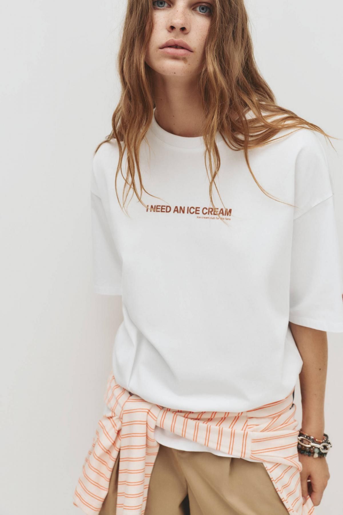 풀앤베어 오버핏 그래픽 아이스크림 반팔 티셔츠 7150/355 OFF WHITE - 상세 이미지 5