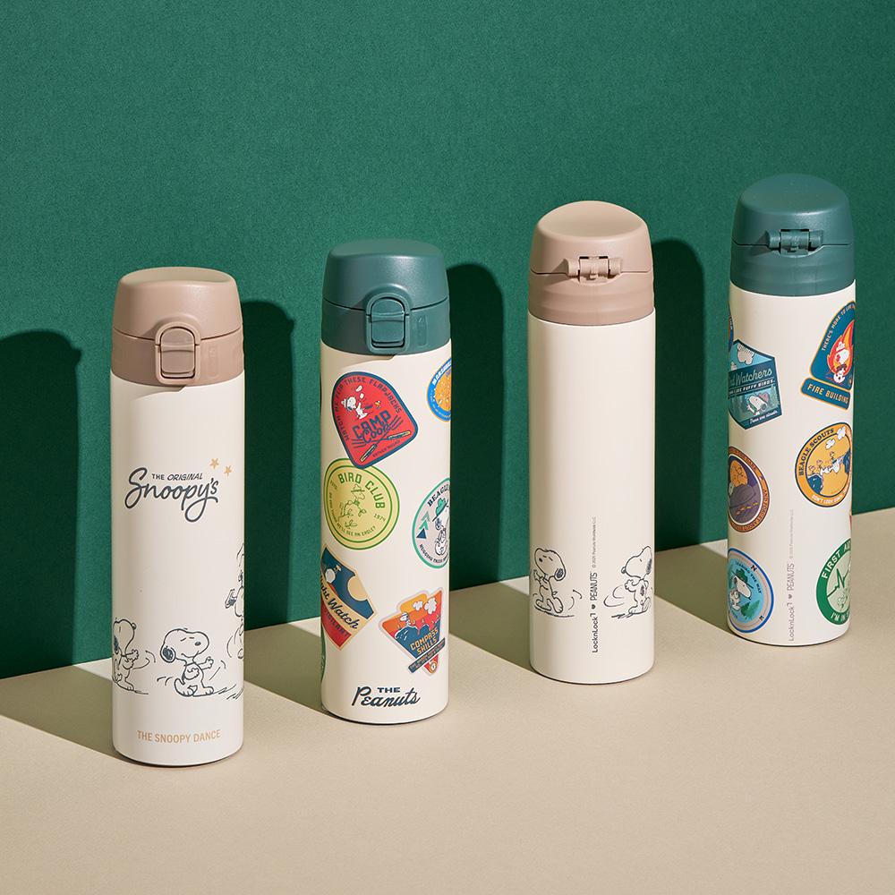 락앤락x피너츠 스누피 슬림핏 원터치 텀블러 400ml