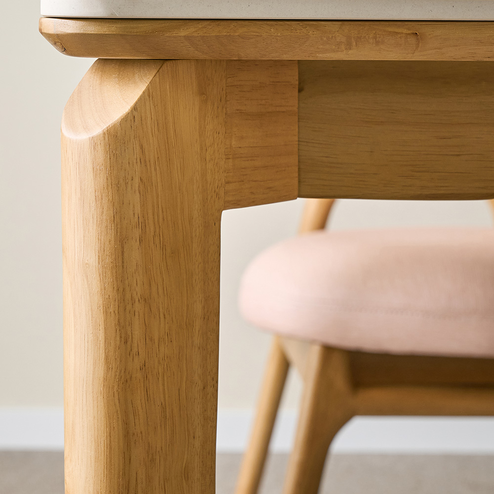 [4인 식탁] 미코하임 디에르 원목 18T 포세린 양면 세라믹 카페 식탁 테이블 1400mm, 내추럴