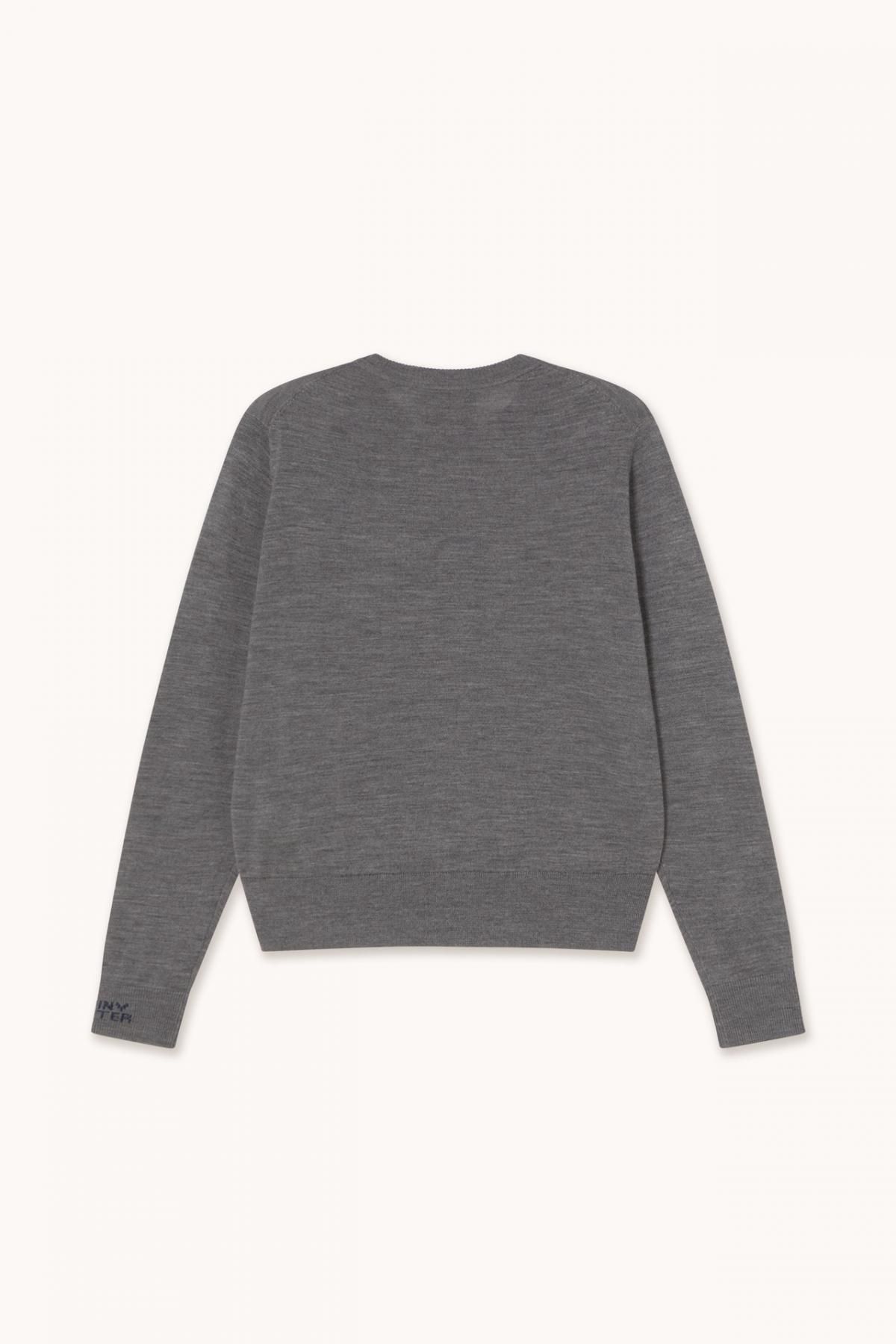 타이니코튼 미니멀 라이트그레이 버튼 카디건 AW25-690S30 GRIS JASPEADO - 상세 이미지 2