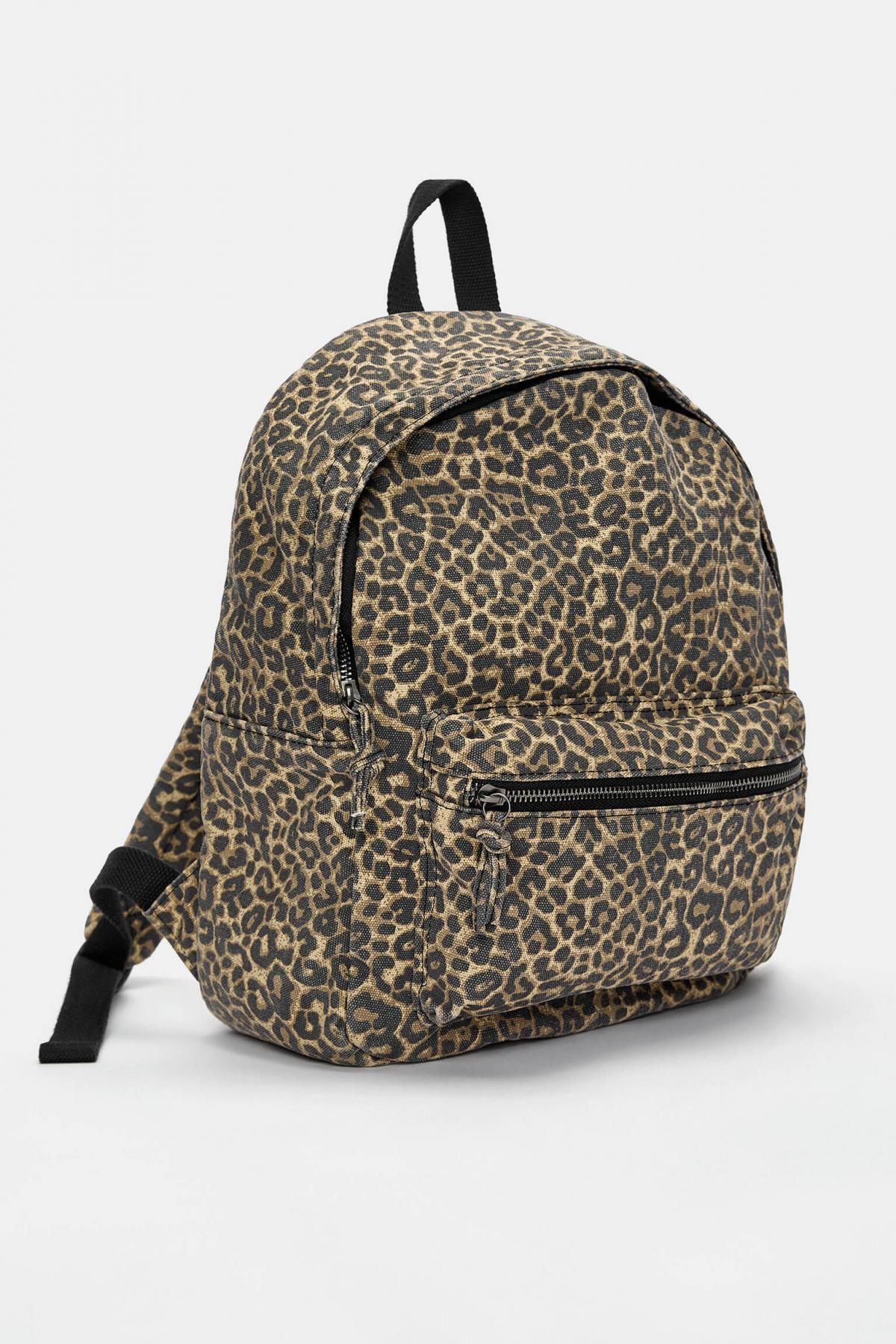풀앤베어 레오파드 패턴 캔버스 백팩 4125/640 LEOPARD - 상세 이미지 3