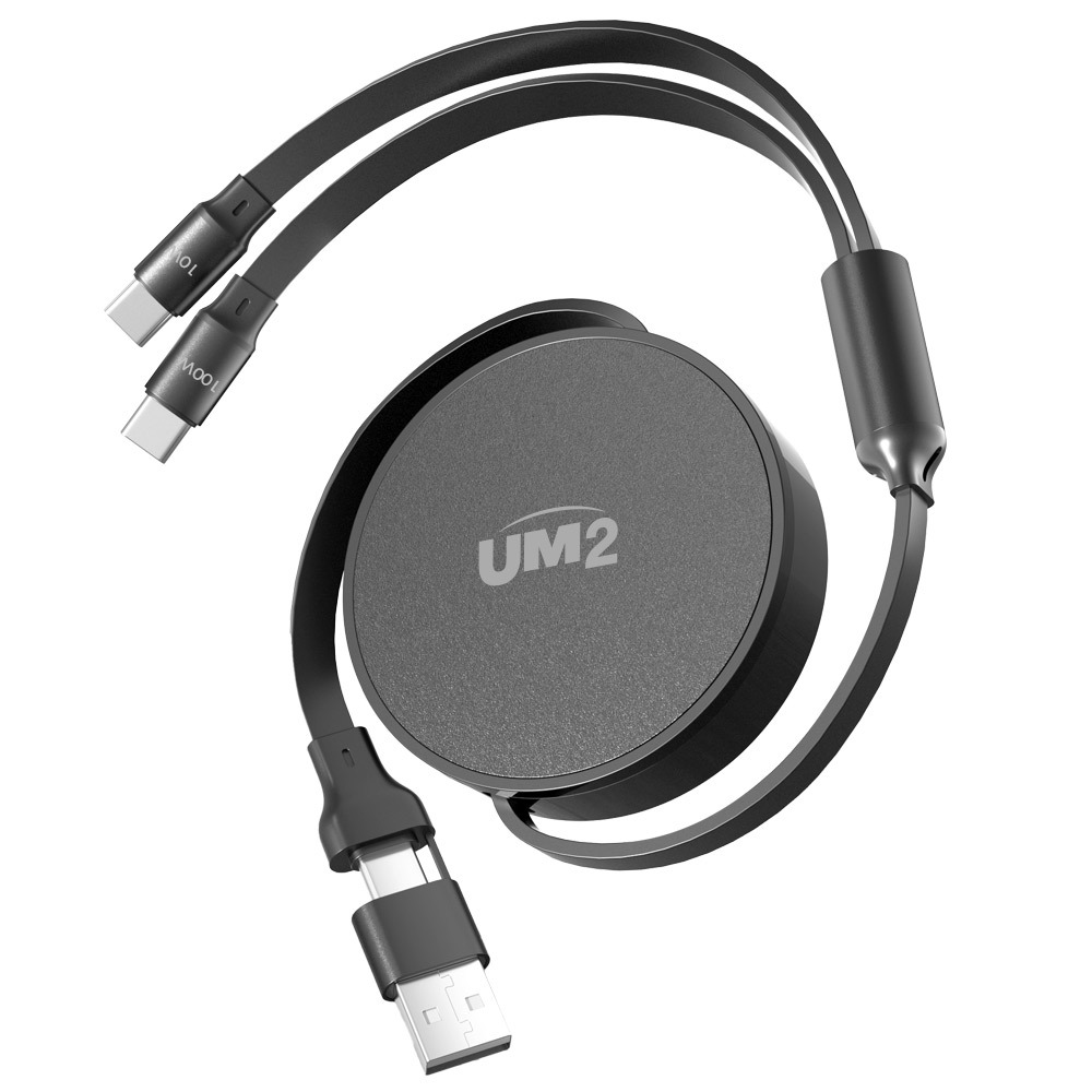 USB C타입 PD 100W 2in1 멀티 릴타입 고속충전 케이블 RL100