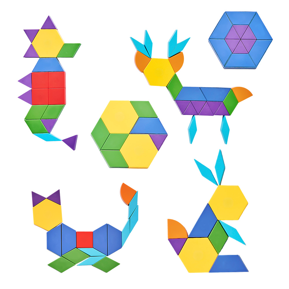 아띠래빗 자석 칠교 놀이 자석블럭 유아 장난감 놀이판 2P 퍼즐 128PCS