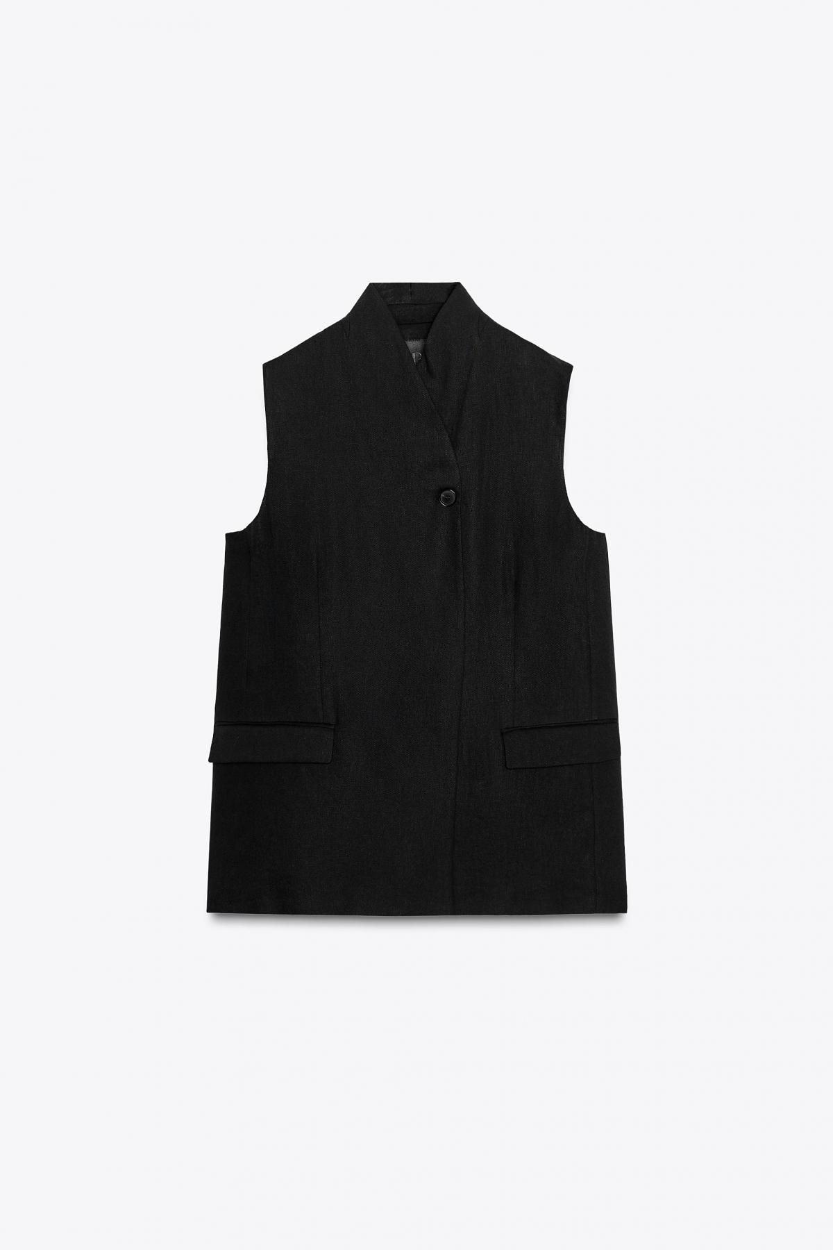 자라 블랙 웨이스트코트 베스트 8158/586 BLACK - 메인 이미지