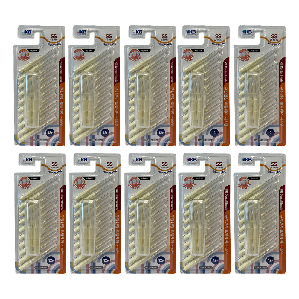 KB 케이비 치간칫솔 I자형 SS(0.8mm), 12개입, 10개 - 상품 이미지