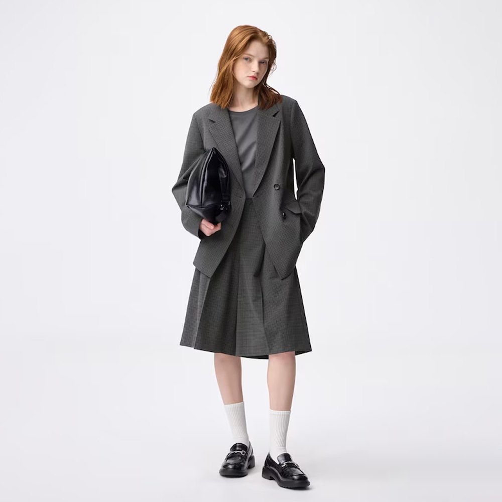 지유 자켓 더블 브레스트 체크 재킷 357667 - 상세 이미지 3
