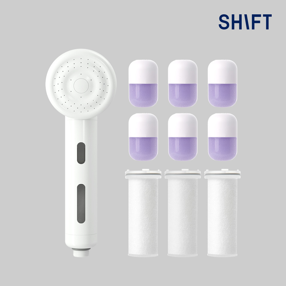 시프트 아로마 캡슐샤워기 퍼펙트케어세트 (샤워기[컬러6종택1] + 필터3개 + 캡슐6개)