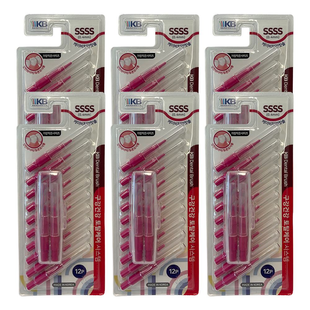 KB 케이비 치간칫솔 I자형 SSSS(0.4mm), 12개입, 6개 - 상품 이미지